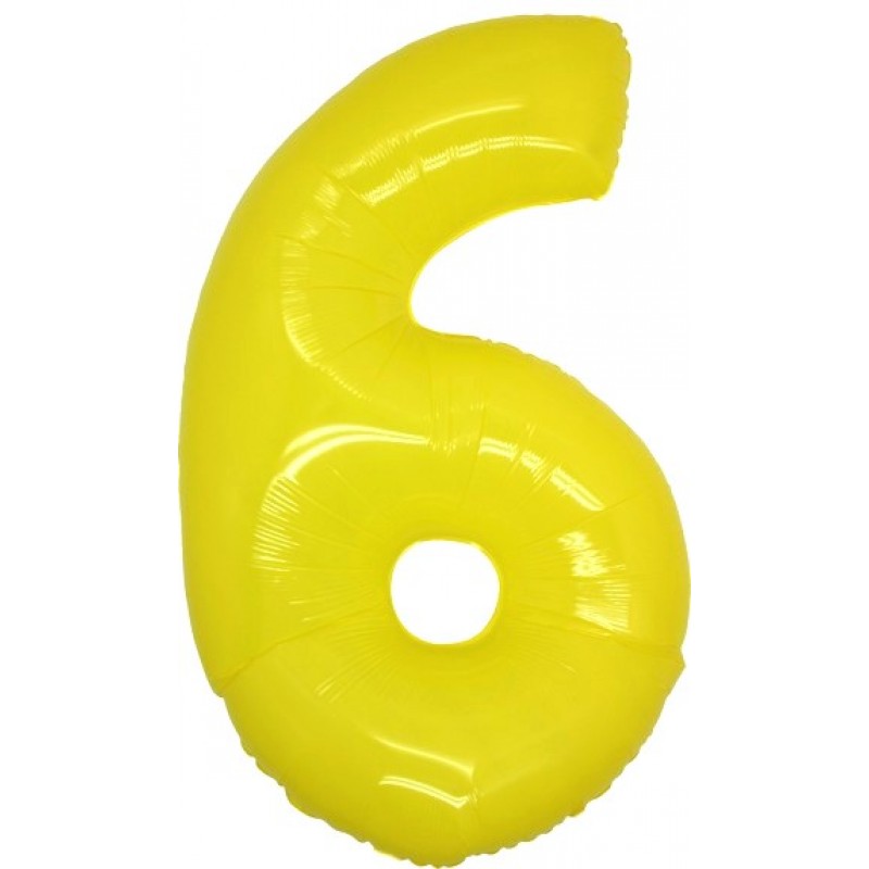 40" Numero 6 Giallo Neon